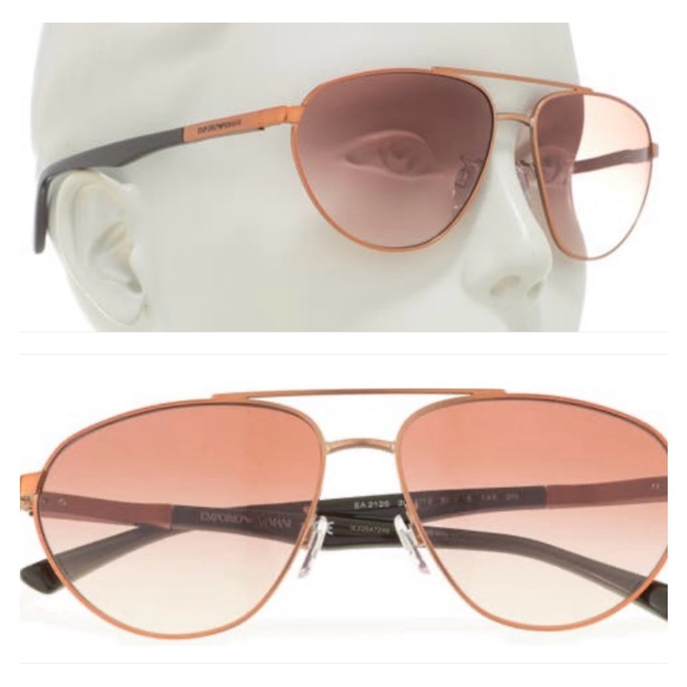 NEW Emporio Armani 60mm Aviator Sunglasses